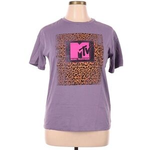 MTV Women’s Short Sleeve Purple Graphic T-Shirt